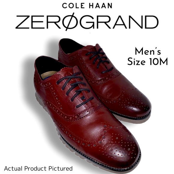 Cole Hann Mens Size 10 M XeroGrand Wingtip Oxford Burnished Leather C30279 Shoes - Picture 1 of 8
